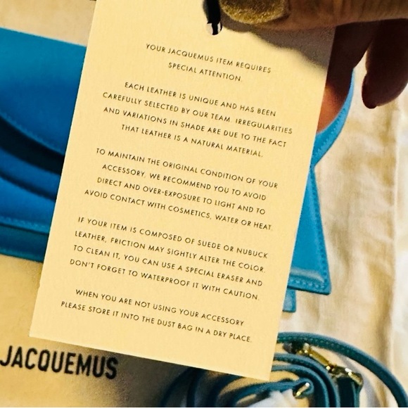 Jacquemus Le Grand Rond LARGE ROUND Blue Leather NWT Authentic - Picture 14 of 16